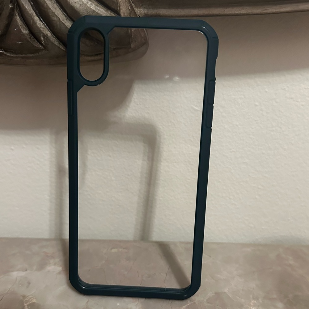 Green/clear iPhone XS Max case- comes with screen protector!